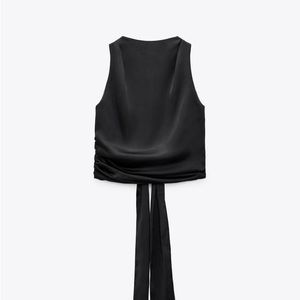 OPEN BACK SATIN EFFECT TOP